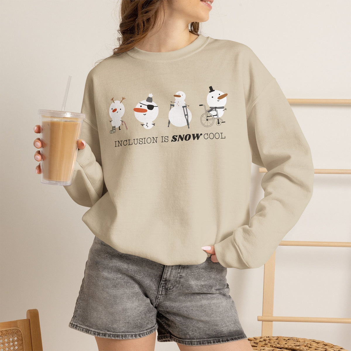 "Inclusion is Snow Cool" Winter Teacher Sweatshirt - Teacher Care Crate-Sweatshirt