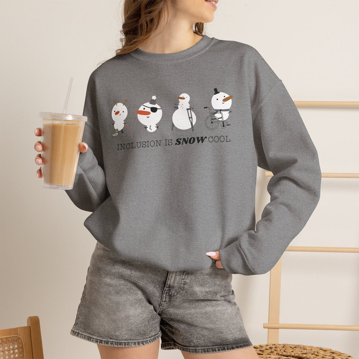 "Inclusion is Snow Cool" Winter Teacher Sweatshirt - Teacher Care Crate-Sweatshirt