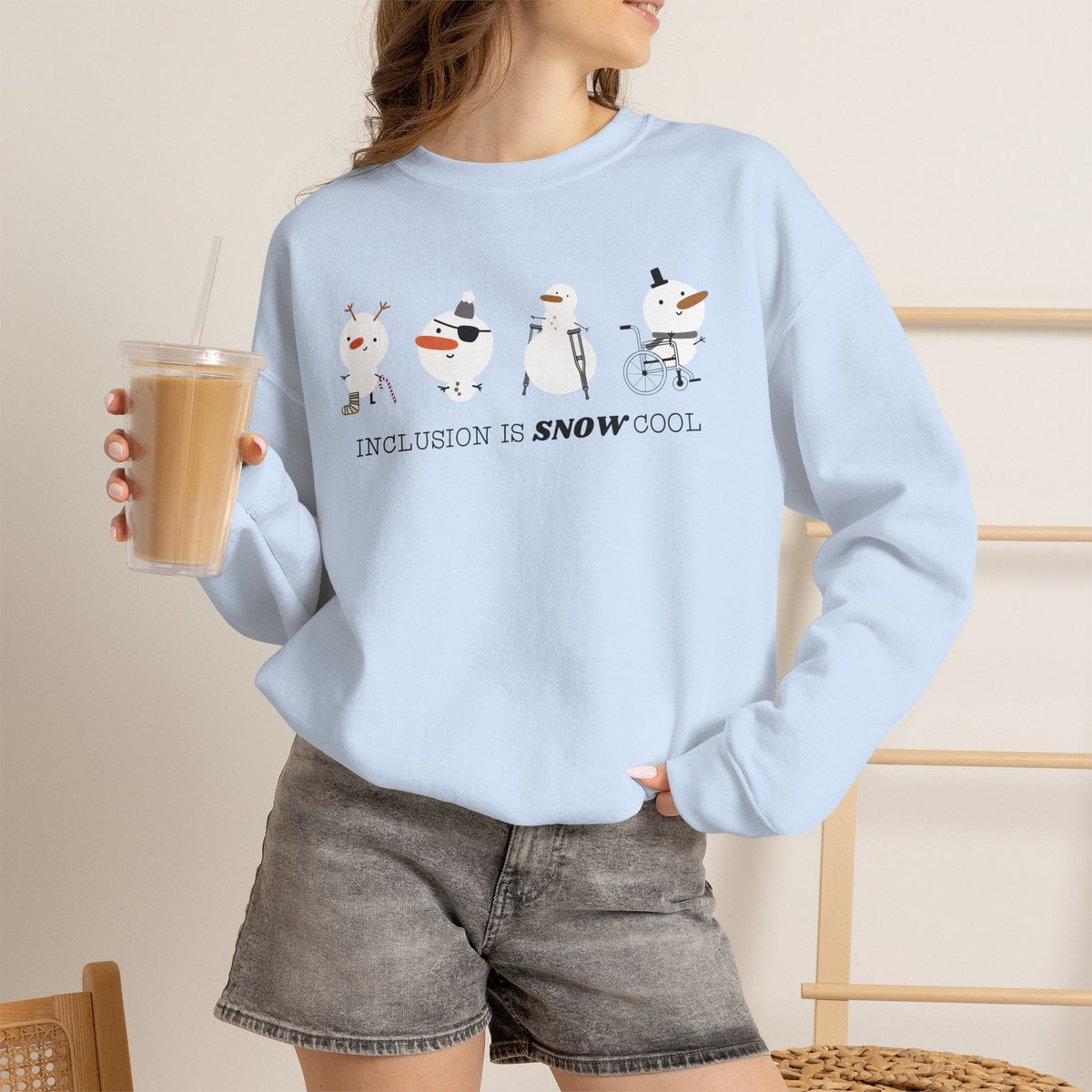 "Inclusion is Snow Cool" Winter Teacher Sweatshirt - Teacher Care Crate-Sweatshirt
