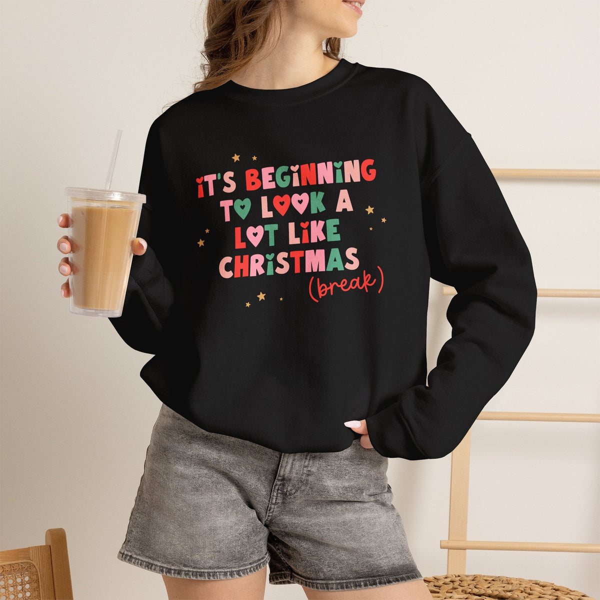 "It's Beginning to Look A Lot Like Christmas Break" Teacher Sweatshirt - Teacher Care Crate-Sweatshirt