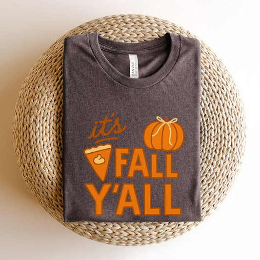 "It's Fall Ya'll" Block Letter Teacher T-shirt - Teacher Care Crate - T-Shirt