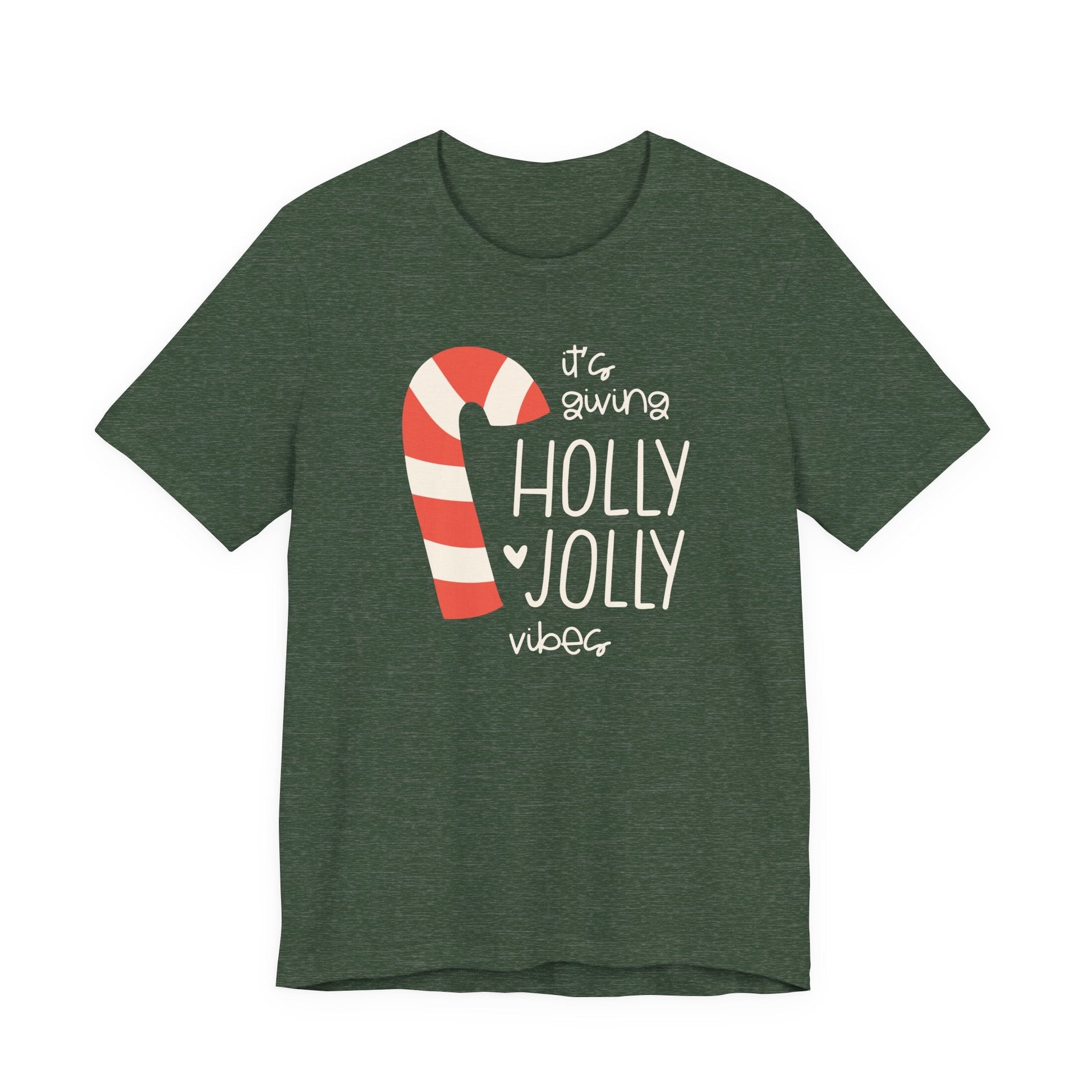 "It's Giving Holly Jolly Vibes" Candycane Teacher Shirt - Teacher Care Crate - T-Shirt