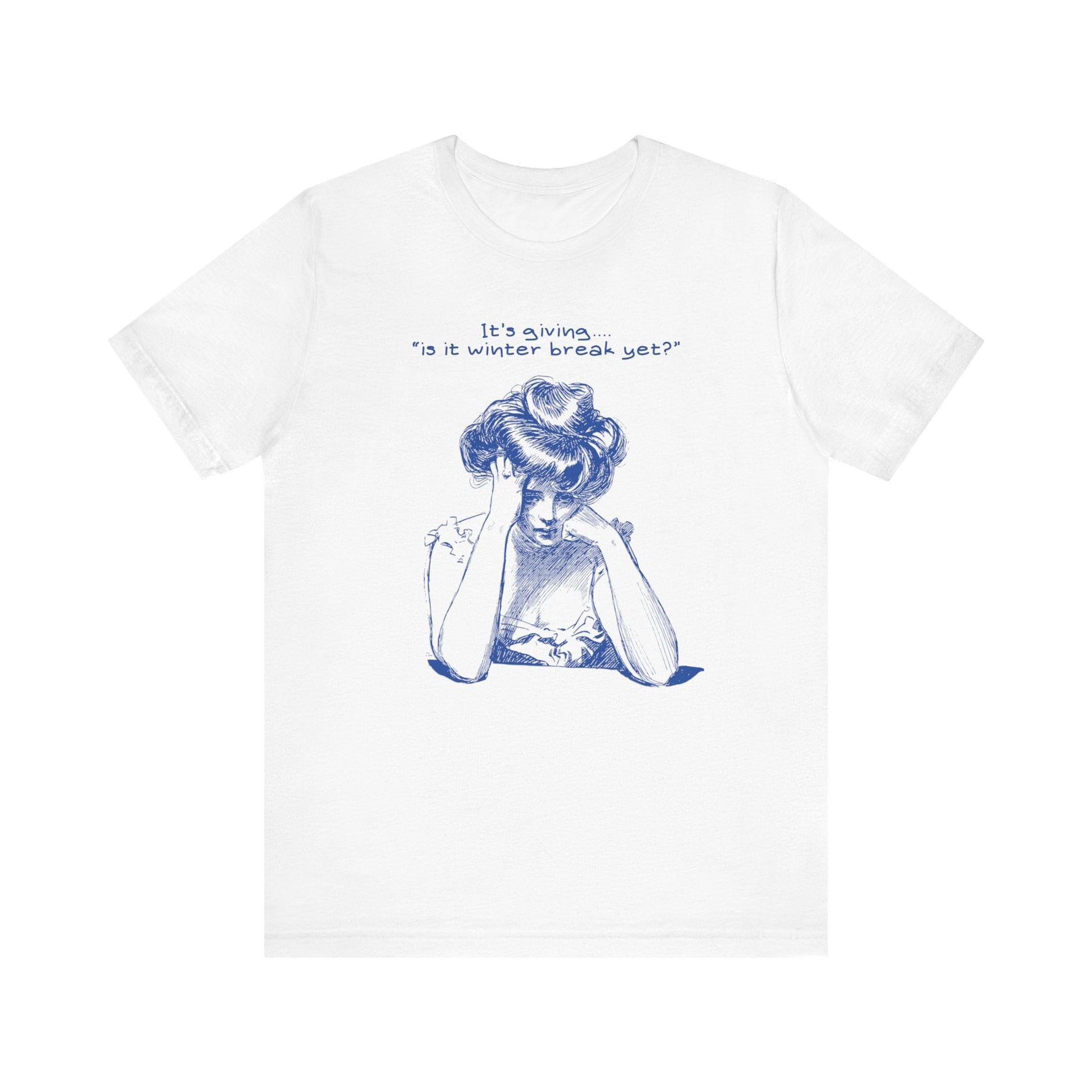 "It's Giving... Is it Winter Break Yet?" Teacher T-shirt - Teacher Care Crate - T-Shirt