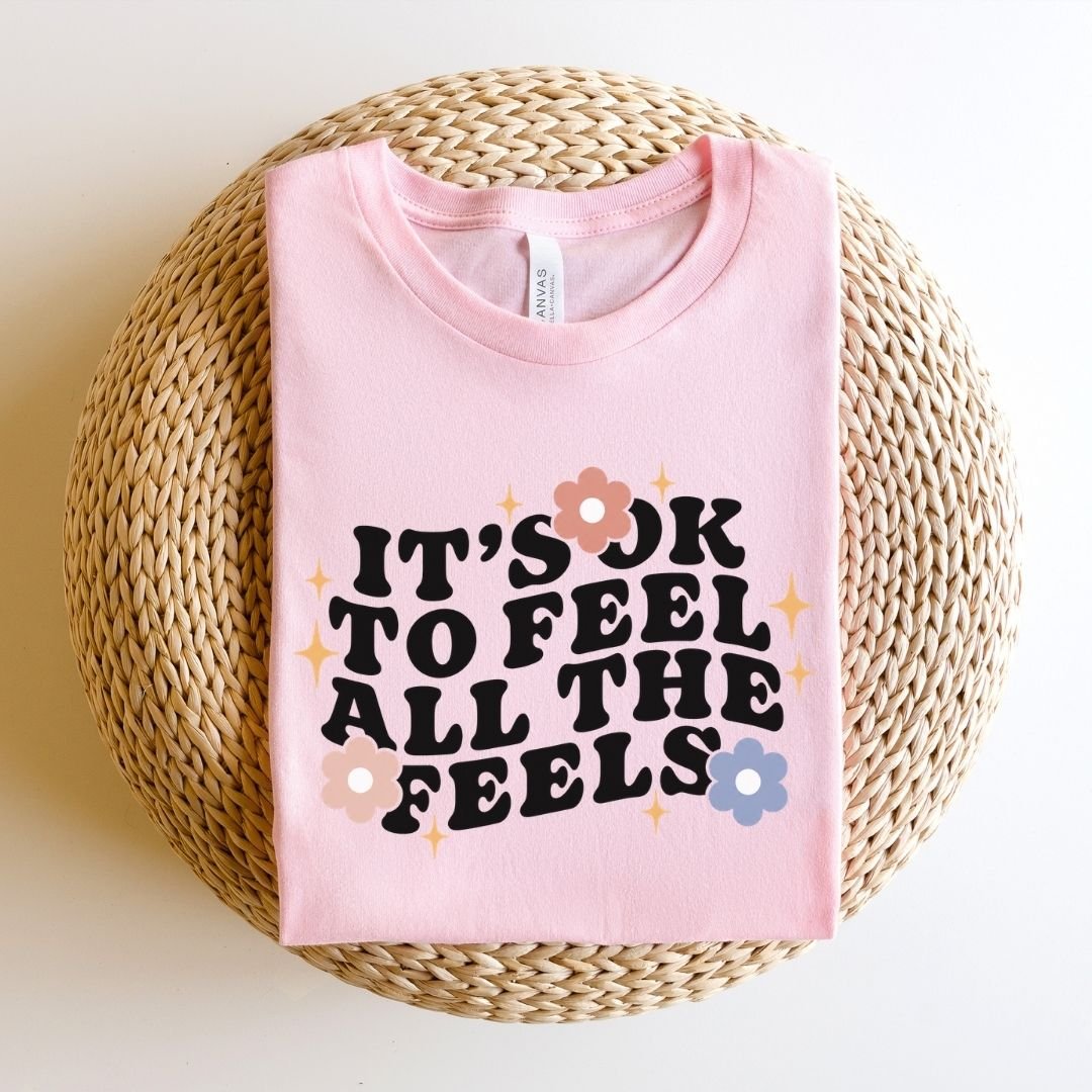 "It's Okay To Feel All The Feels" Teacher T-shirt - Teacher Care Crate-T-Shirt