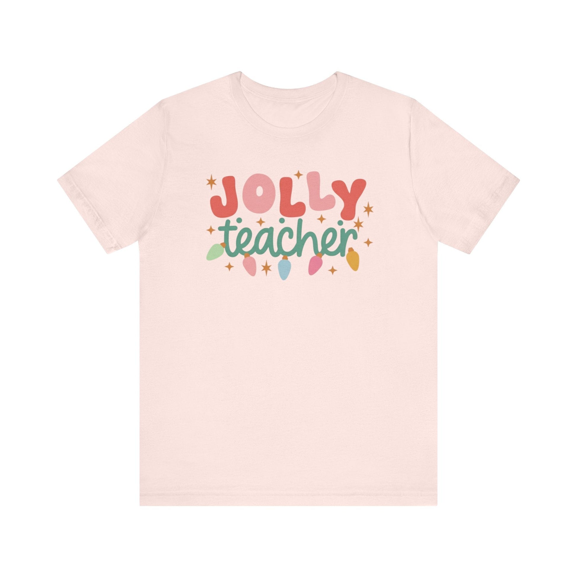 "Jolly Teacher" Festive Teacher T-shirt - Teacher Care Crate - T-Shirt