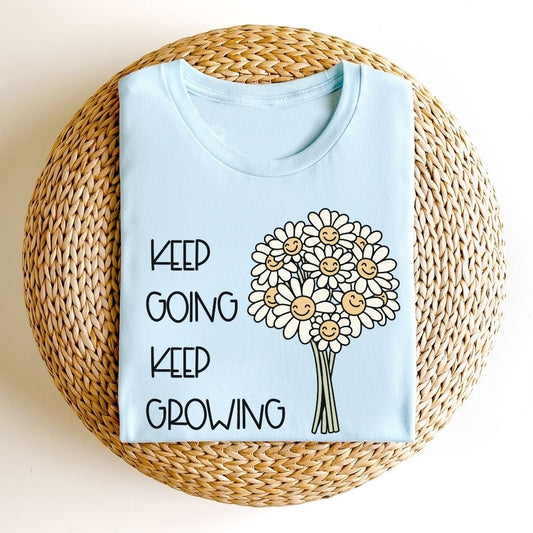 "Keep Going Keep Growing" Daisy Teacher T-shirt - Teacher Care Crate-T-Shirt