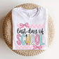 "Last Day of School" Coquette Bow Teacher T-shirt - Teacher Care Crate - T-Shirt