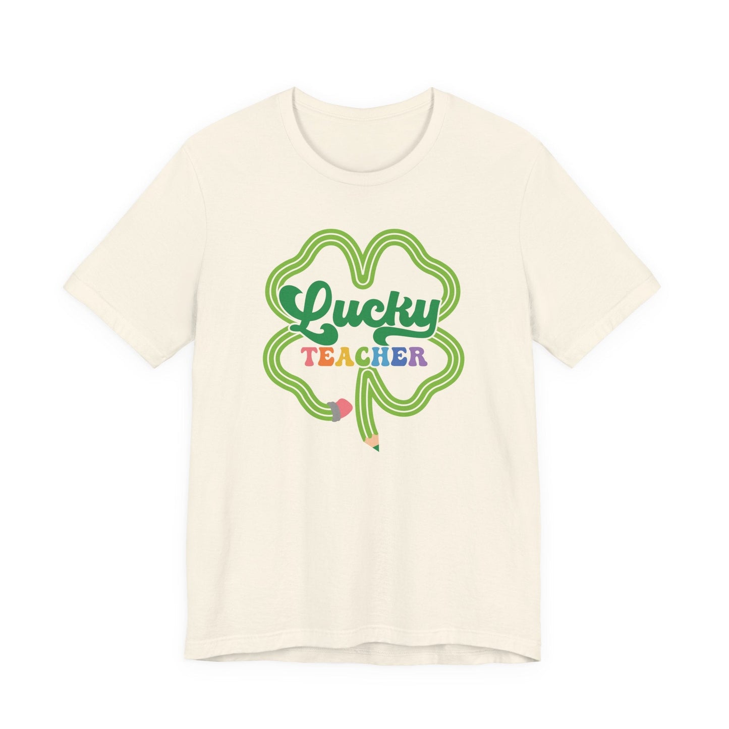 "Lucky Teacher" Pencil - Shamrock Teacher T-shirt - Teacher Care Crate - T-Shirt