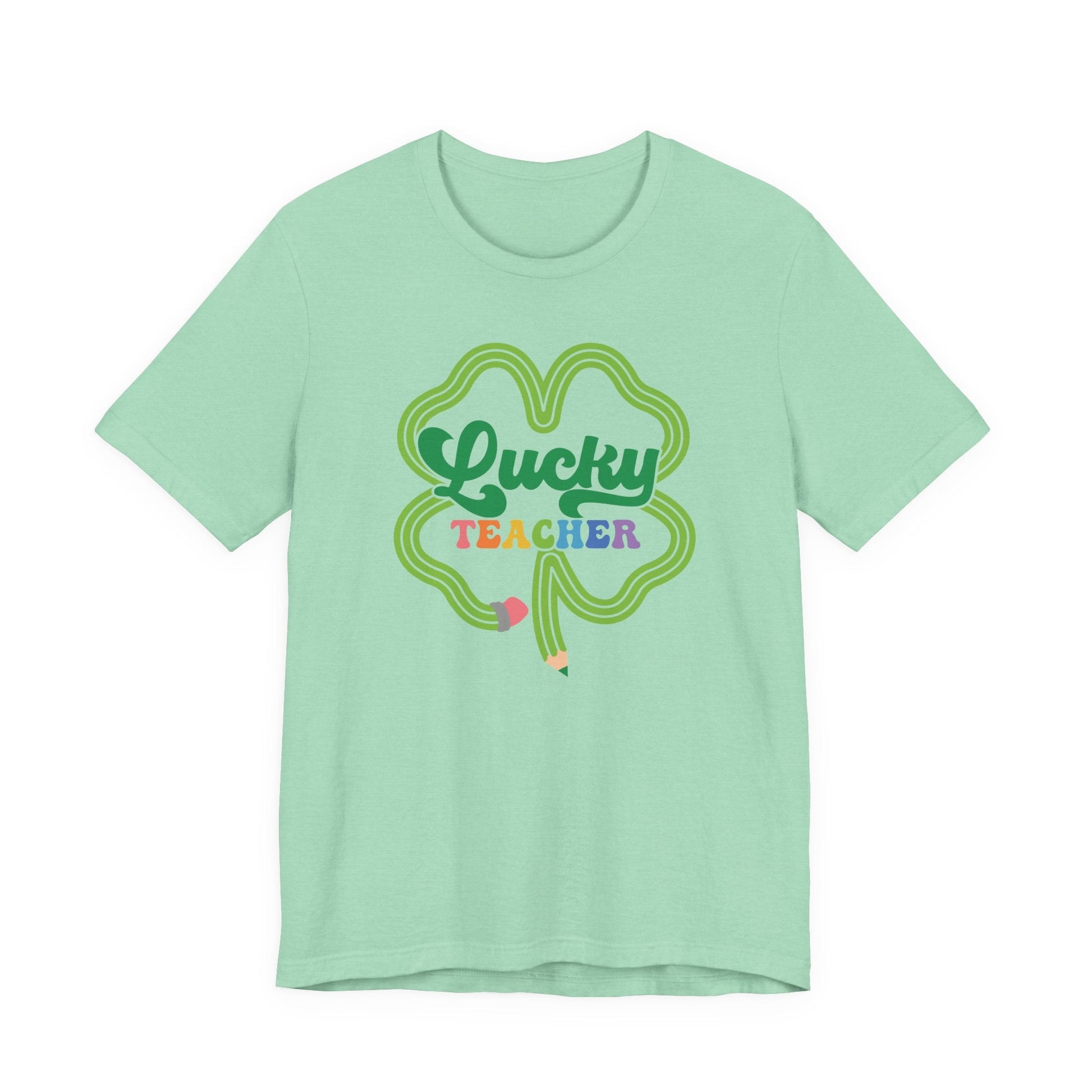 "Lucky Teacher" Pencil - Shamrock Teacher T-shirt - Teacher Care Crate - T-Shirt