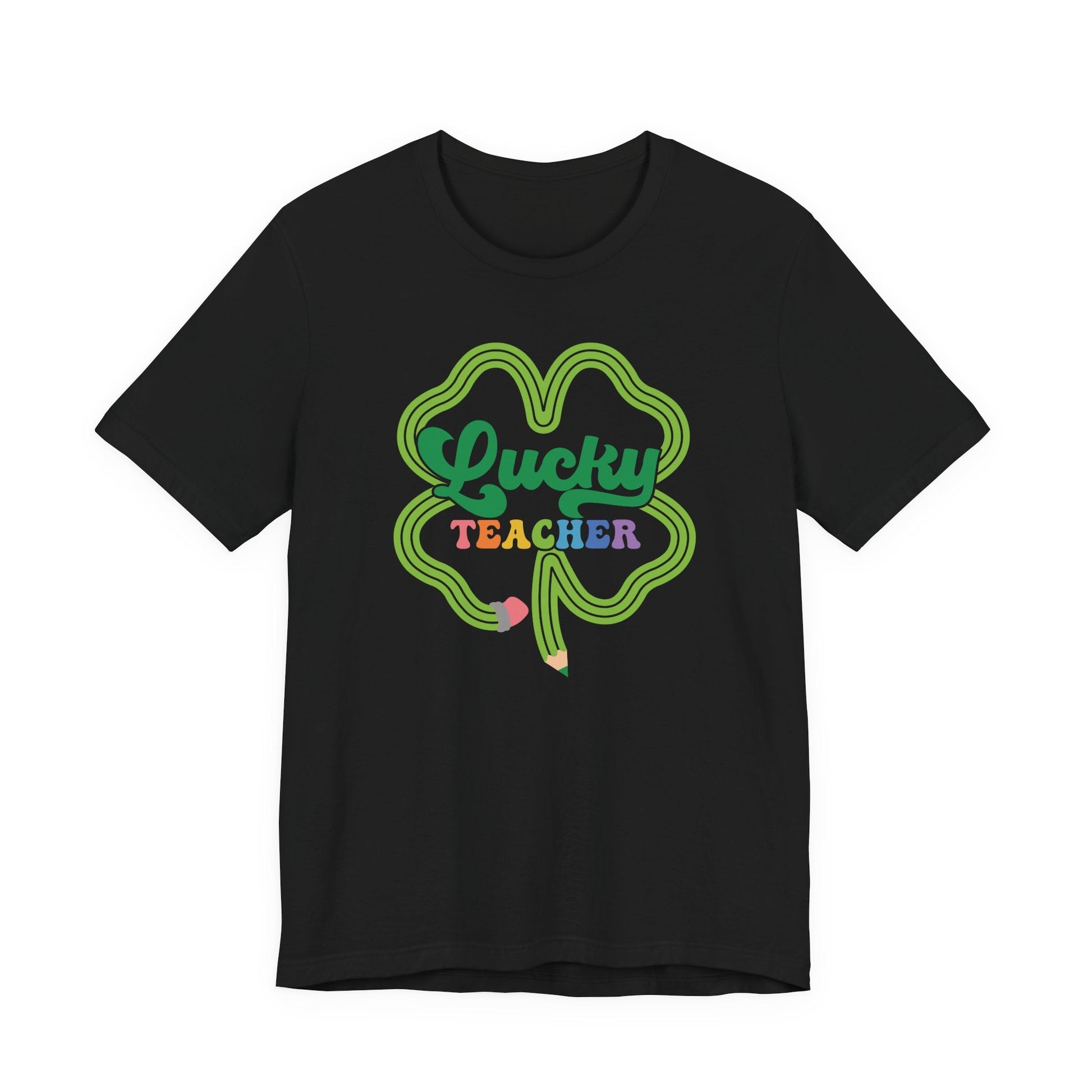 "Lucky Teacher" Pencil - Shamrock Teacher T-shirt - Teacher Care Crate - T-Shirt