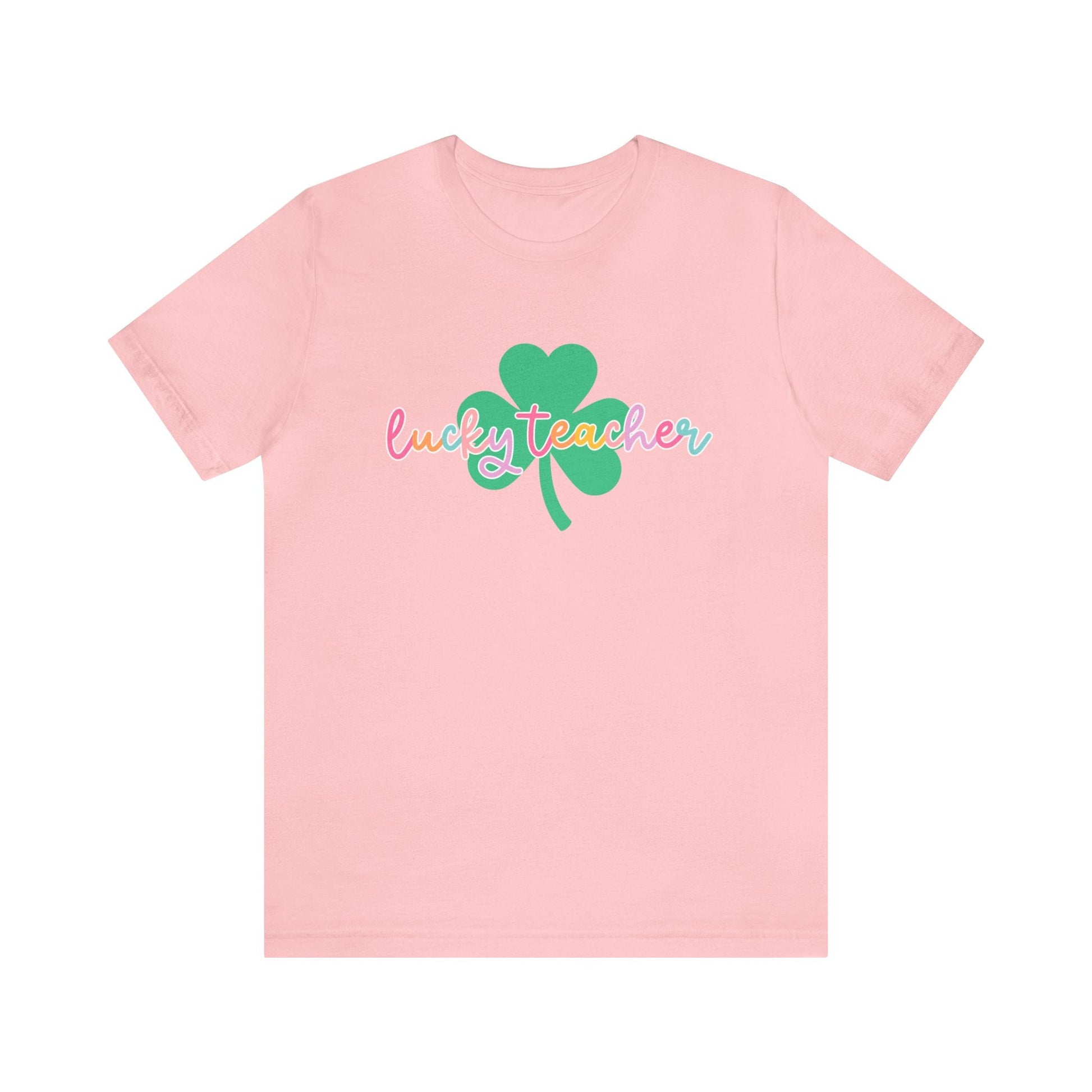 "Lucky Teacher" Shamrock St. Patrick's Day Teacher T-shirt - Teacher Care Crate - T-Shirt