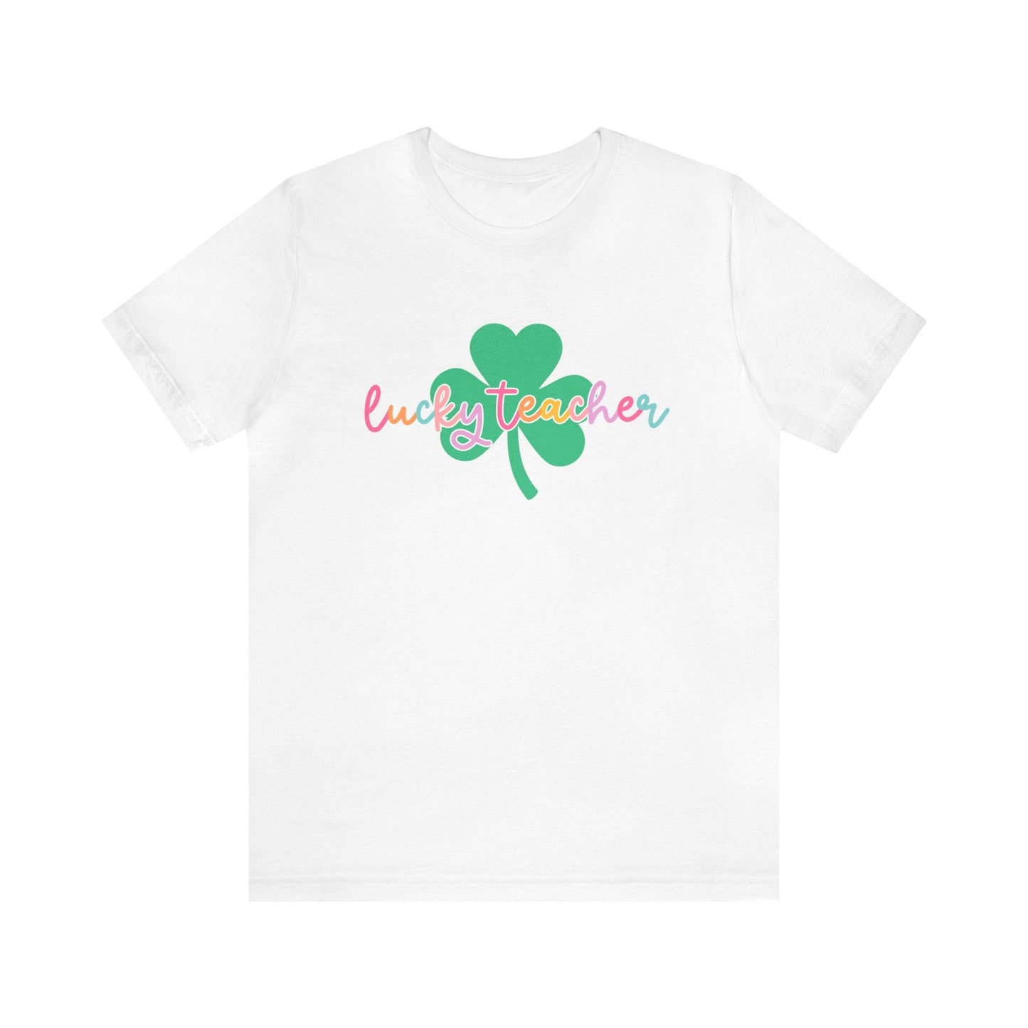 "Lucky Teacher" Shamrock St. Patrick's Day Teacher T-shirt - Teacher Care Crate - T-Shirt