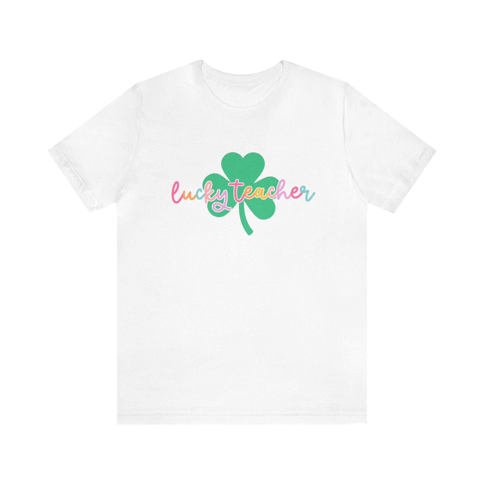 "Lucky Teacher" Shamrock St. Patrick's Day Teacher T-shirt - Teacher Care Crate - T-Shirt