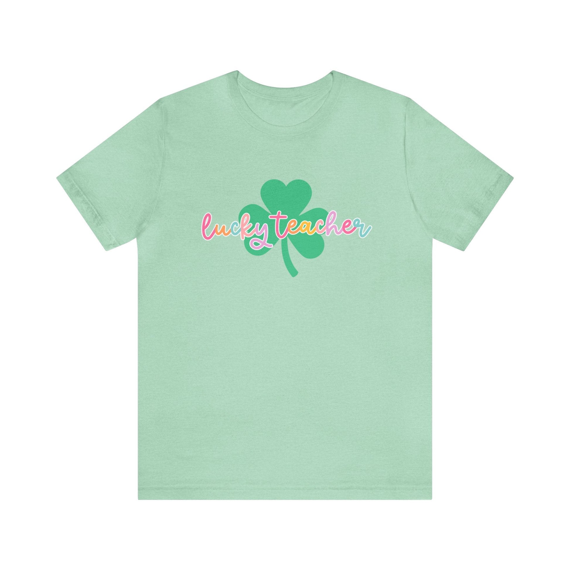"Lucky Teacher" Shamrock St. Patrick's Day Teacher T-shirt - Teacher Care Crate - T-Shirt
