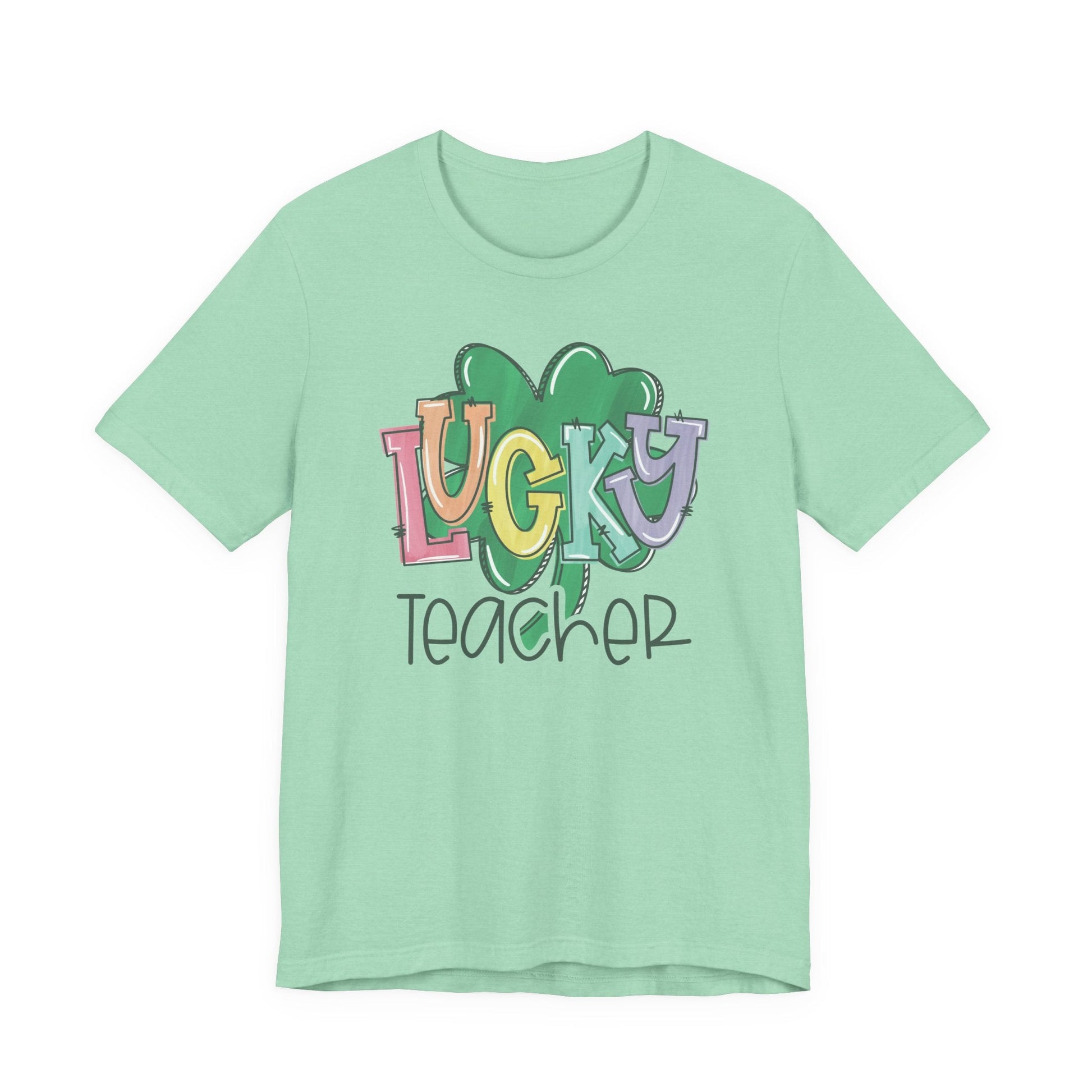 "Lucky Teacher" Shamrock Teacher T-shirt - Teacher Care Crate - T-Shirt