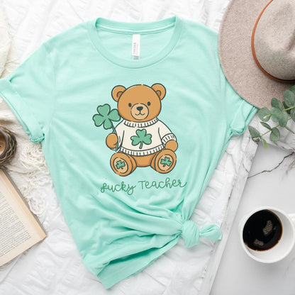 "Lucky Teacher" Teddy Bear Teacher T-shirt - Teacher Care Crate - T-Shirt