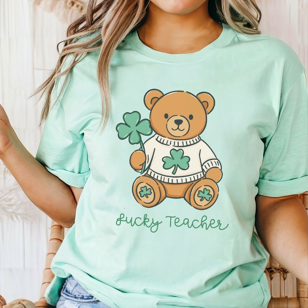 "Lucky Teacher" Teddy Bear Teacher T-shirt - Teacher Care Crate - T-Shirt