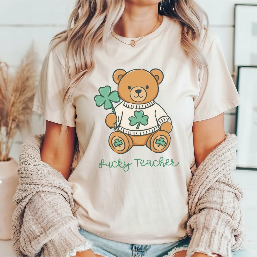 "Lucky Teacher" Teddy Bear Teacher T-shirt - Teacher Care Crate - T-Shirt