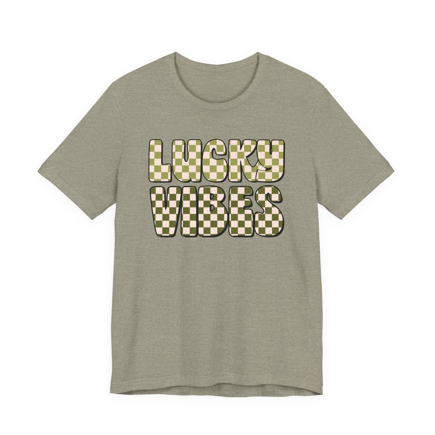 "Lucky Vibes" Checkered Teacher T-shirt - Teacher Care Crate - T-Shirt