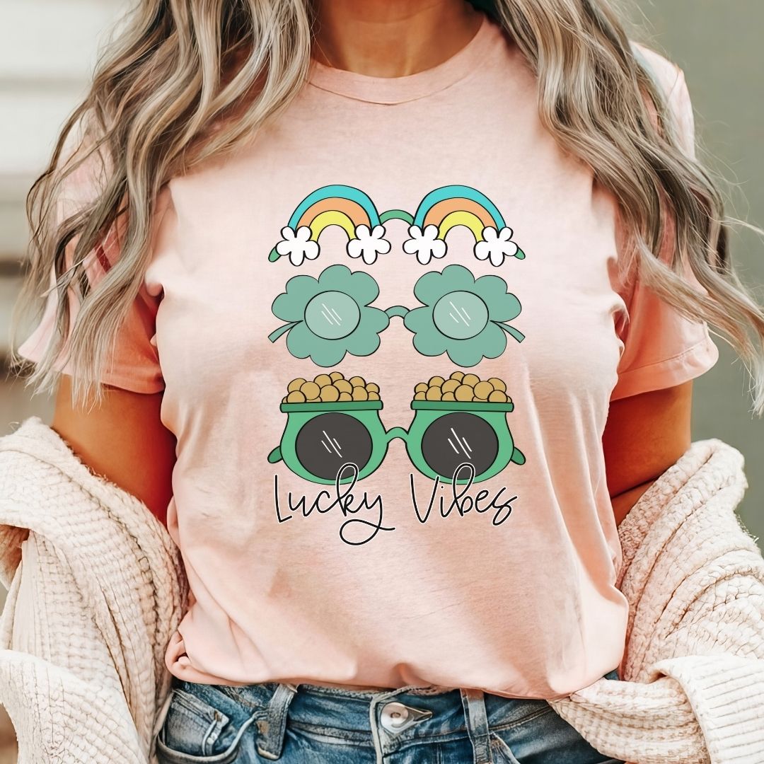 "Lucky Vibes" Glasses Teacher T-shirt - Teacher Care Crate - T-Shirt
