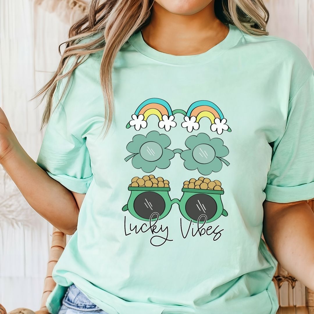 "Lucky Vibes" Glasses Teacher T-shirt - Teacher Care Crate - T-Shirt