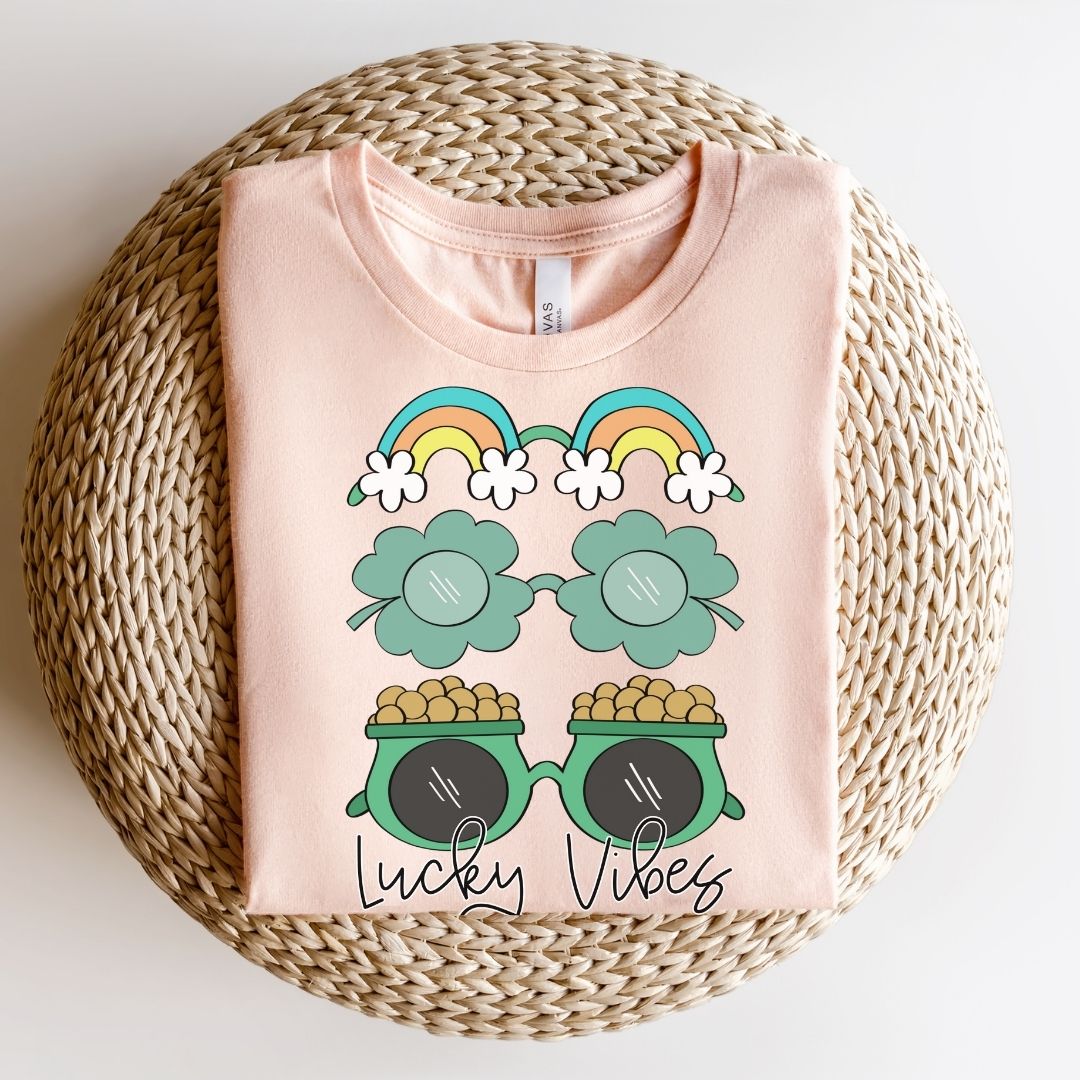 "Lucky Vibes" Glasses Teacher T-shirt - Teacher Care Crate - T-Shirt
