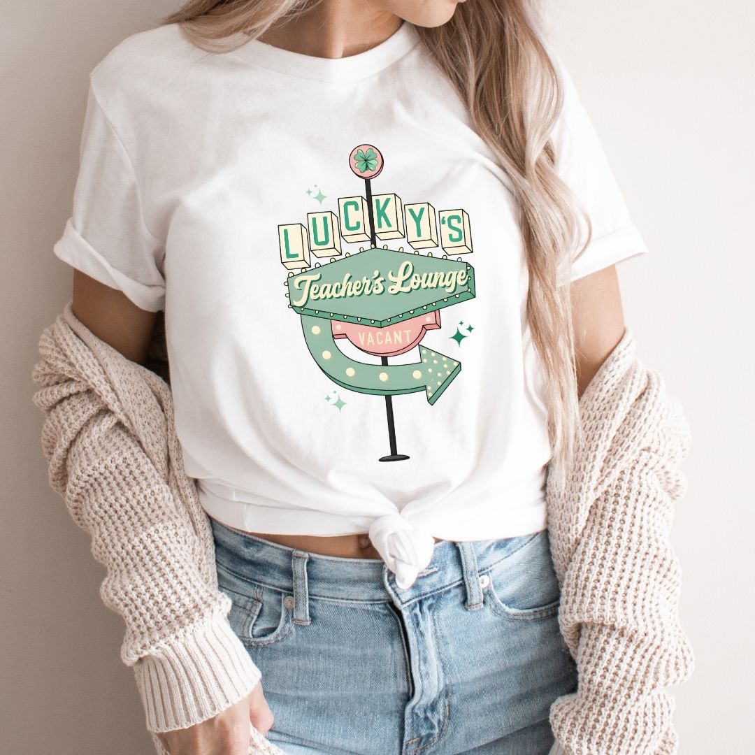 "Lucky's Teacher's Lounge" Teacher T-shirt - Teacher Care Crate - T-Shirt