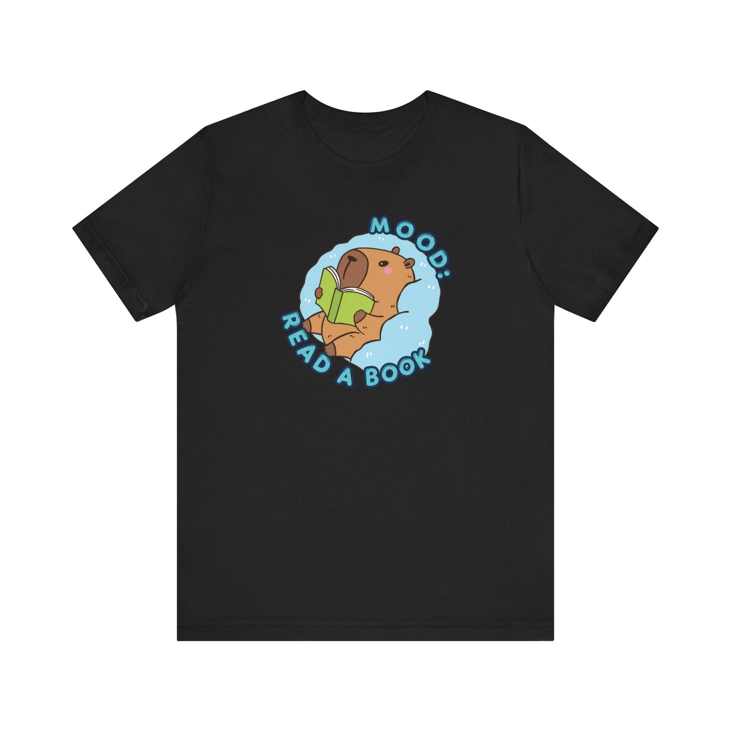 "MOOD: Read A Book" Capybara Teacher T-shirt - Teacher Care Crate-T-Shirt