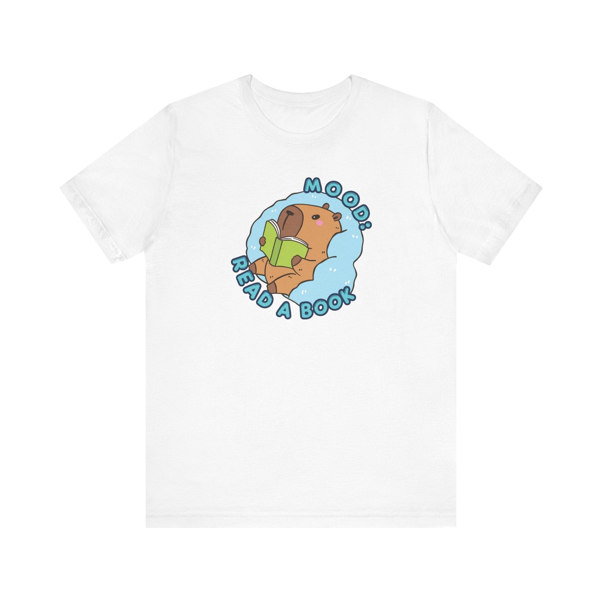 "MOOD: Read A Book" Capybara Teacher T-shirt - Teacher Care Crate-T-Shirt