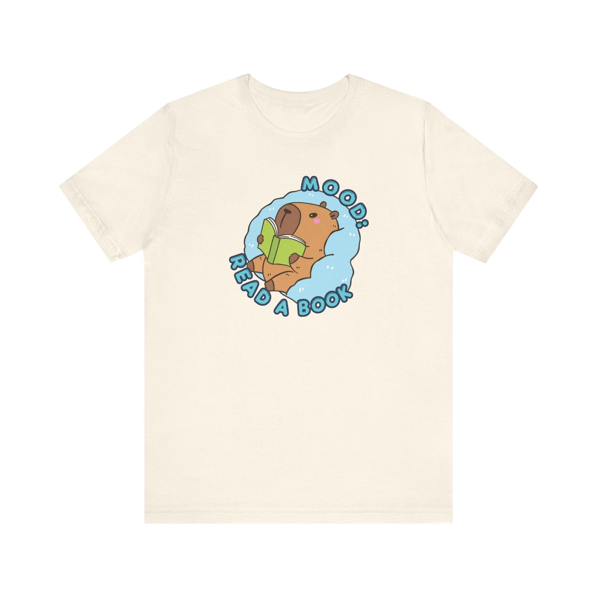 "MOOD: Read A Book" Capybara Teacher T-shirt - Teacher Care Crate-T-Shirt