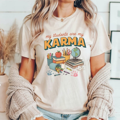 "My Students Are My Karma" Teacher T-shirt - Teacher Care Crate-T-Shirt