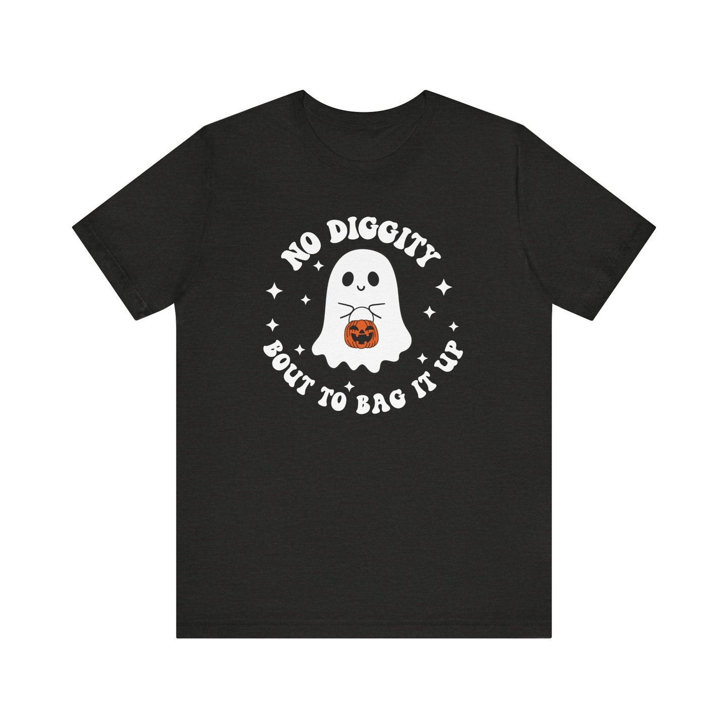 "No Diggity Bout To Bag It Up" Floral Ghost Halloween Teacher T-shirt - Teacher Care Crate - T-Shirt