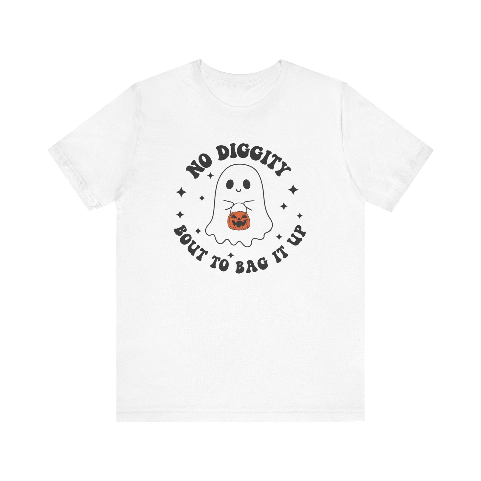 "No Diggity Bout To Bag It Up" Floral Ghost Halloween Teacher T-shirt - Teacher Care Crate - T-Shirt