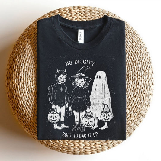 "No Diggity Bout to Bag It Up" Funny Halloween Teacher T-shirt - Teacher Care Crate-T-Shirt