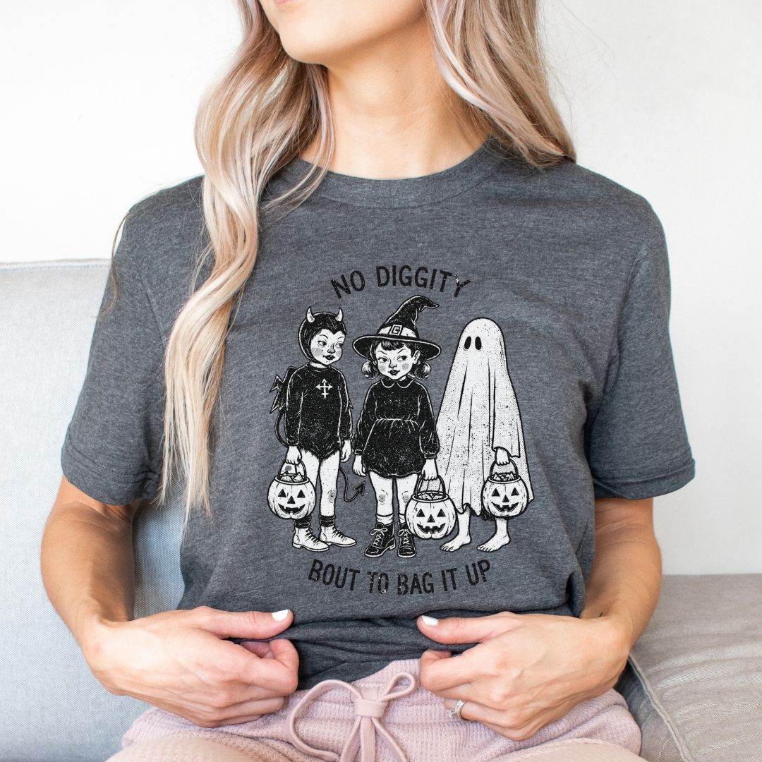 "No Diggity Bout to Bag It Up" Funny Halloween Teacher T-shirt - Teacher Care Crate-T-Shirt