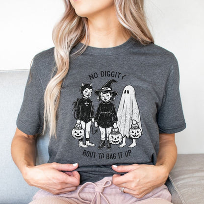 "No Diggity Bout to Bag It Up" Funny Halloween Teacher T-shirt - Teacher Care Crate-T-Shirt