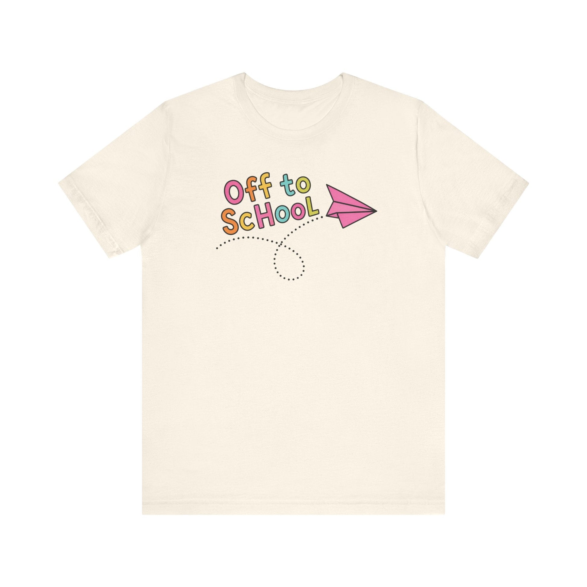 "Off to School" Paper Airplane Teacher T-shirt - Teacher Care Crate-T-Shirt
