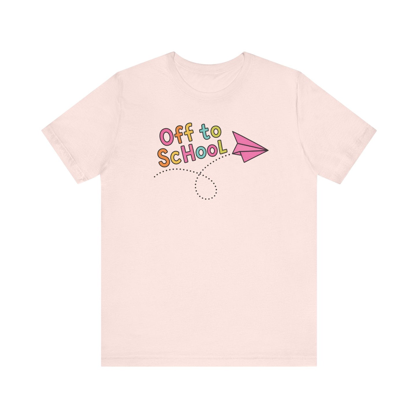 "Off to School" Paper Airplane Teacher T-shirt - Teacher Care Crate-T-Shirt