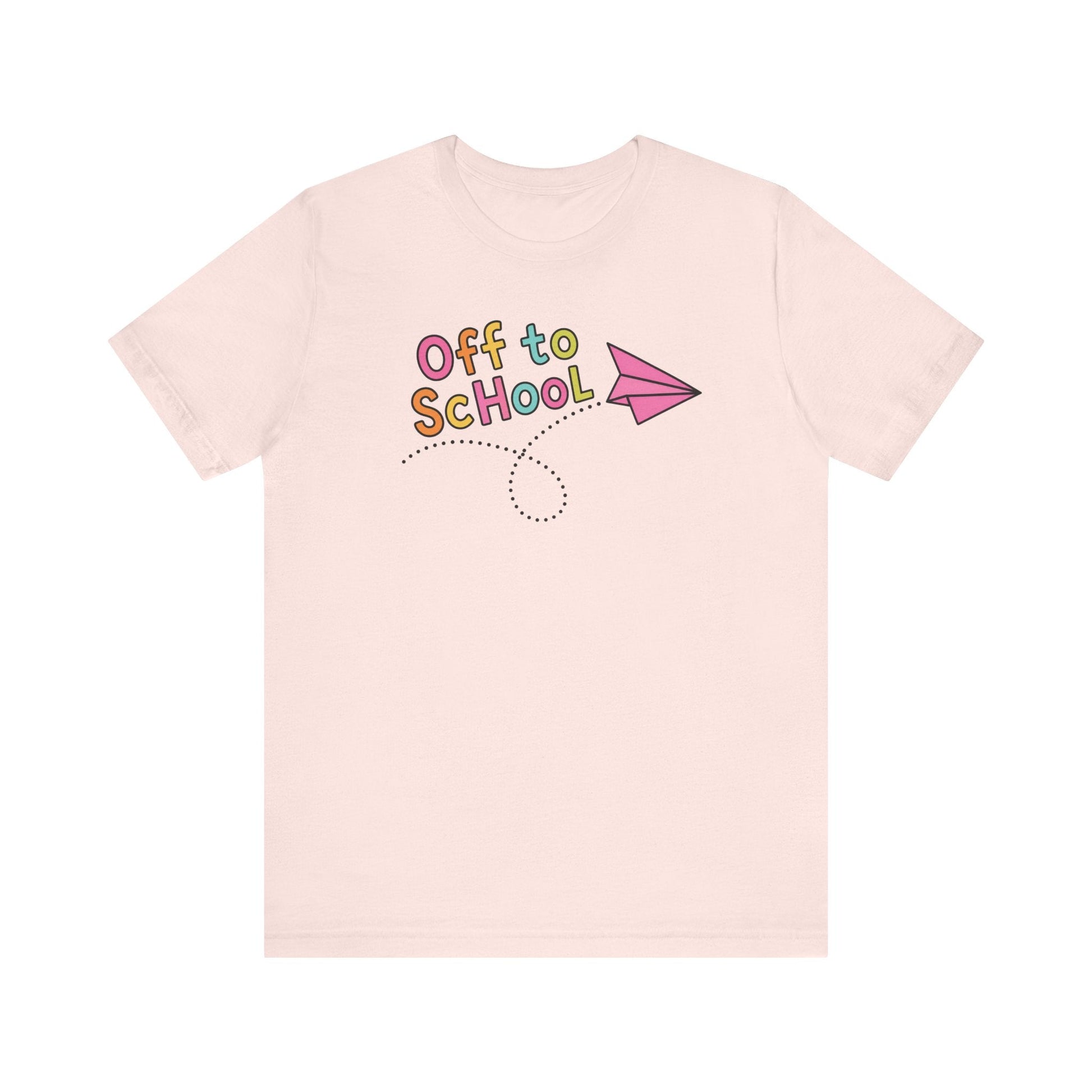 "Off to School" Paper Airplane Teacher T-shirt - Teacher Care Crate-T-Shirt