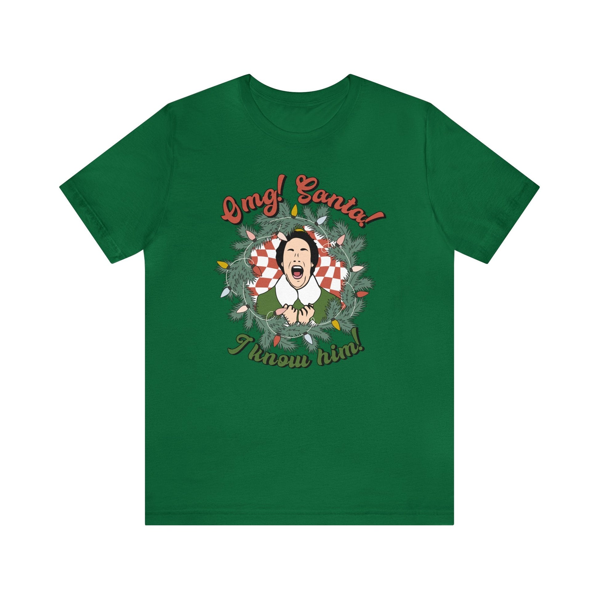 "OMG! Santa! I Know Him!" Elf Teacher T-shirt - Teacher Care Crate - T-Shirt