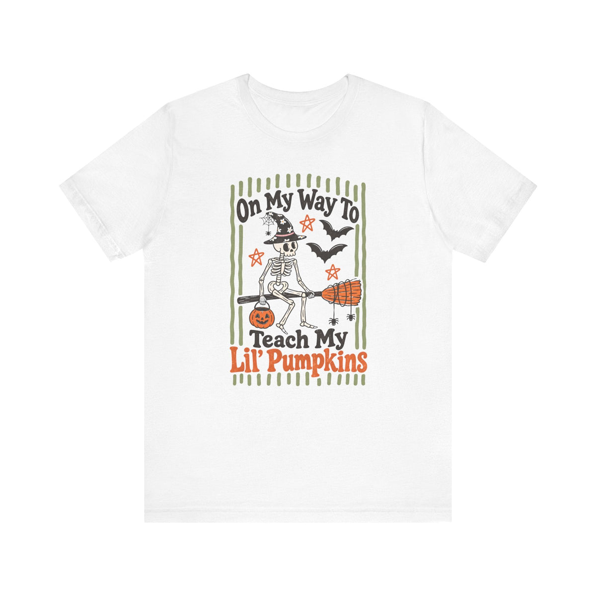"On My Way to Teach My Lil' Pumpkins" Halloween Teacher T-shirt - Teacher Care Crate-T-Shirt