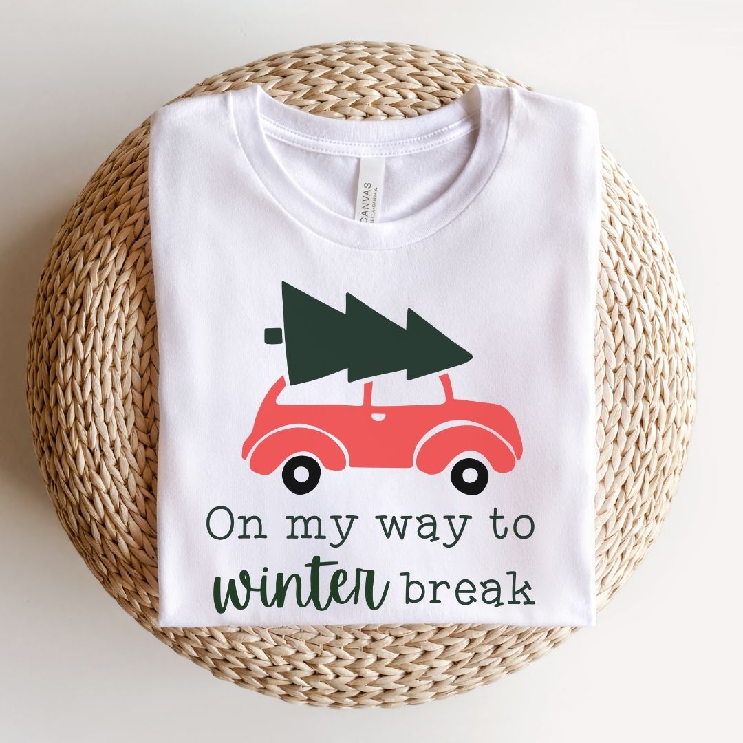 "On My Way To Winter Break" Car Teacher T-shirt - Teacher Care Crate - T-Shirt