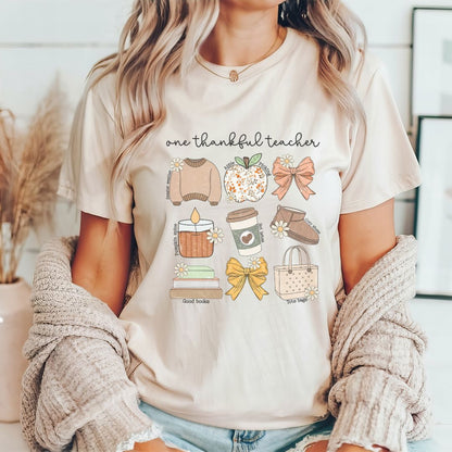 "One Thankful Teacher" Fall Things Teacher T-shirt - Teacher Care Crate - T-Shirt