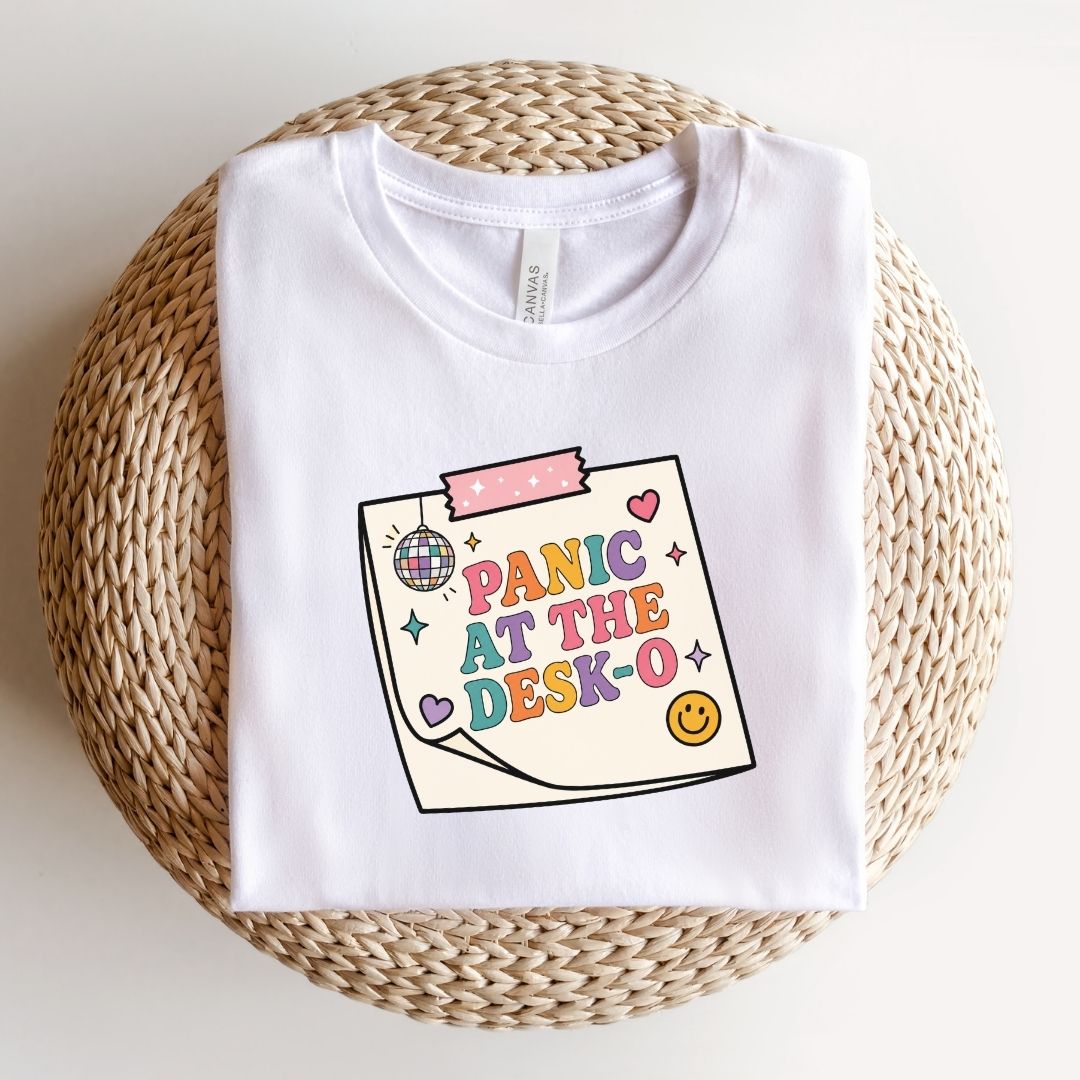 "Panic at The Desk-o" Funny Teacher T-shirt - Teacher Care Crate-T-Shirt