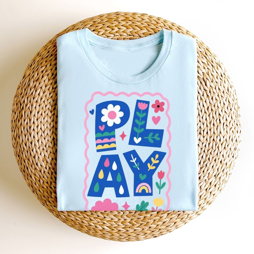 "PLAY" Whimsical Teacher T-shirt - Teacher Care Crate-T-Shirt