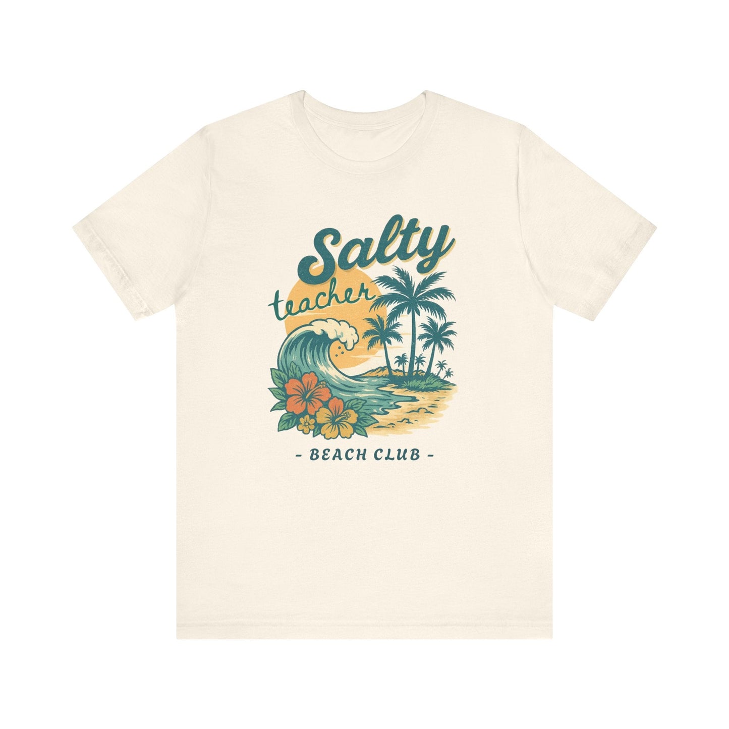 "Salty Teacher Beach Club" Retro Teacher T-shirt - Teacher Care Crate - T-Shirt