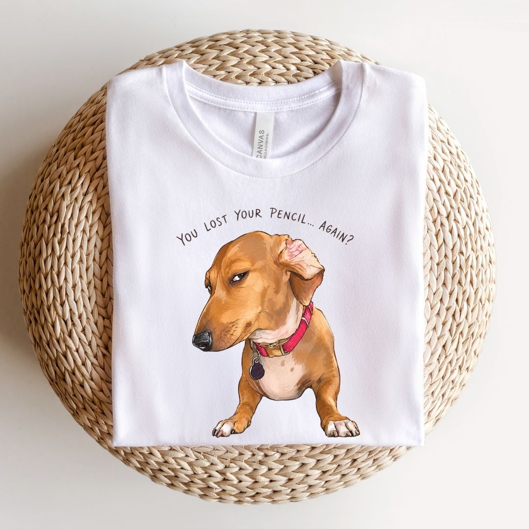 "Side-eye Dachshund" Meme Teacher T-shirt - Teacher Care Crate-T-Shirt