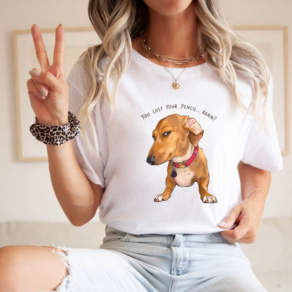 "Side-eye Dachshund" Meme Teacher T-shirt - Teacher Care Crate-T-Shirt