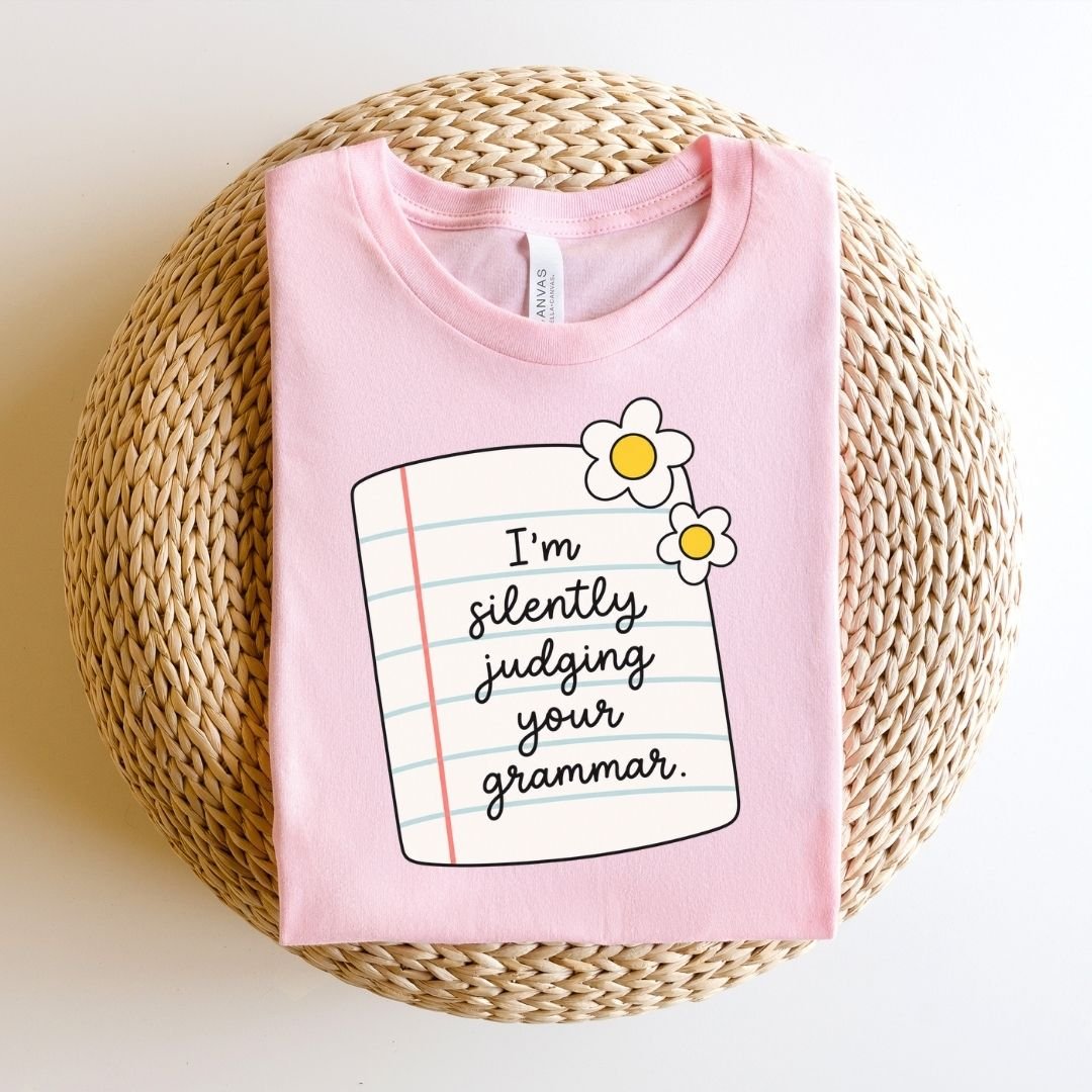 "Silently Judging Your Grammar" Teacher T-shirt - Teacher Care Crate-T-Shirt