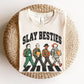 "Slay Besties Horror" Funny Halloween Teacher T-shirt - Teacher Care Crate-T-Shirt